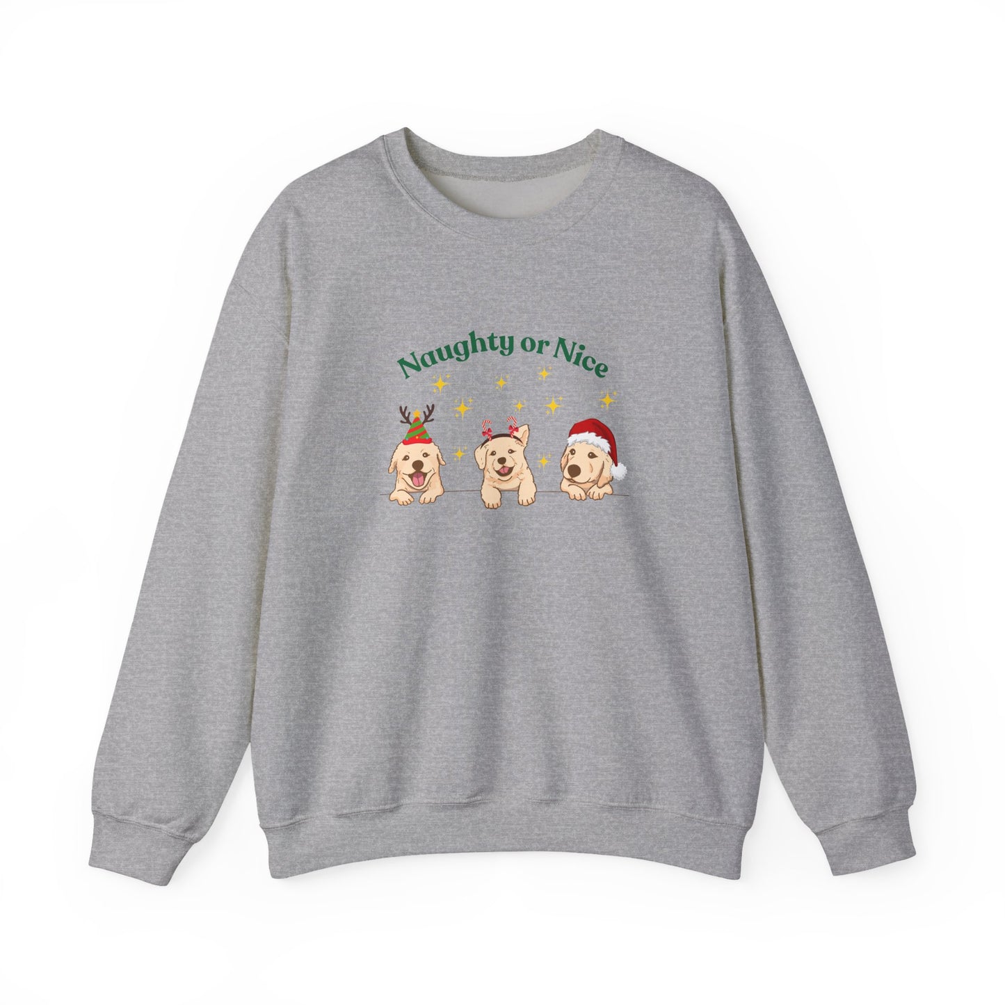 Festive Dog Sweatshirt, Naughty or Nice Sweatshirt, Holiday Apparel, Pet Lover Gift, Cozy Crewneck, Christmas Sweatshirt