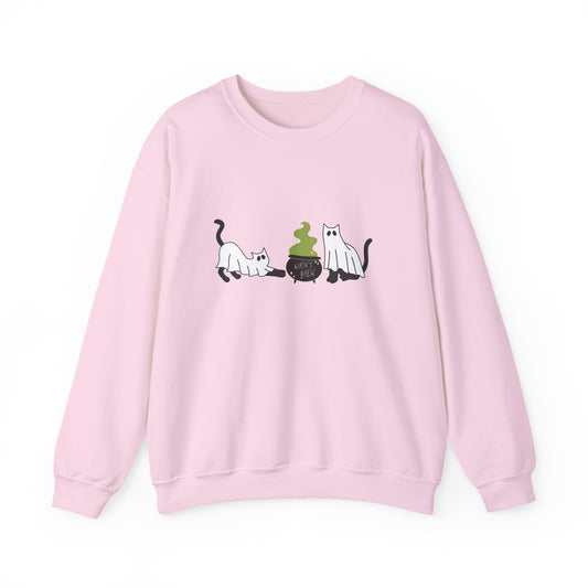 Cat-Themed Crewneck Sweatshirt, Perfect Gift for Cat Lovers, Cozy Fall/Festival Wear, Halloween Apparel, Unique Pet Lover Gift