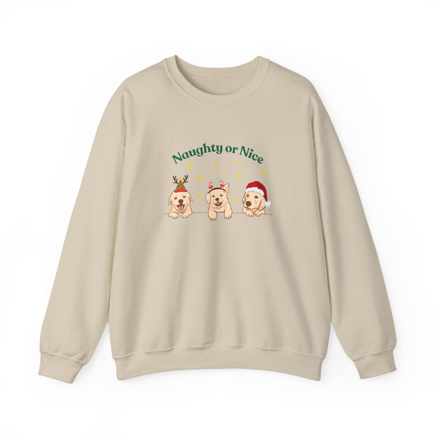 Festive Dog Sweatshirt, Naughty or Nice Sweatshirt, Holiday Apparel, Pet Lover Gift, Cozy Crewneck, Christmas Sweatshirt