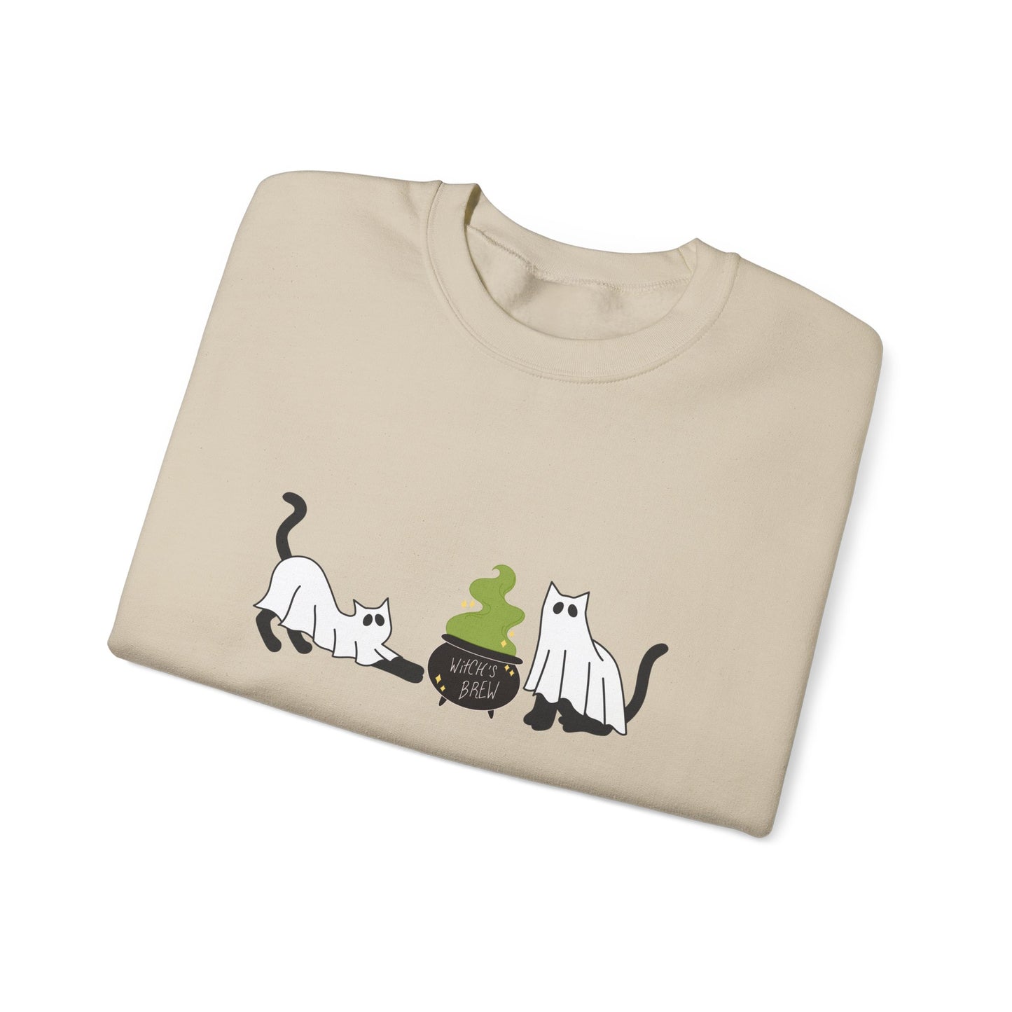 Cat-Themed Crewneck Sweatshirt, Perfect Gift for Cat Lovers, Cozy Fall/Festival Wear, Halloween Apparel, Unique Pet Lover Gift